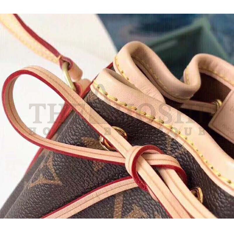 L0vis Vvtt0n LV Women Nano Noé Bucket Bag in Monogram Coated Canvas-Brown Master Quality