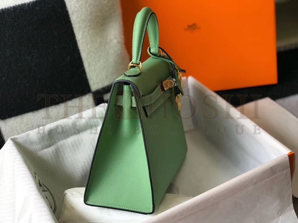H**me5 Vert Criquet Epsom Kelly 28cm Sellier Bag GHW Master Quality