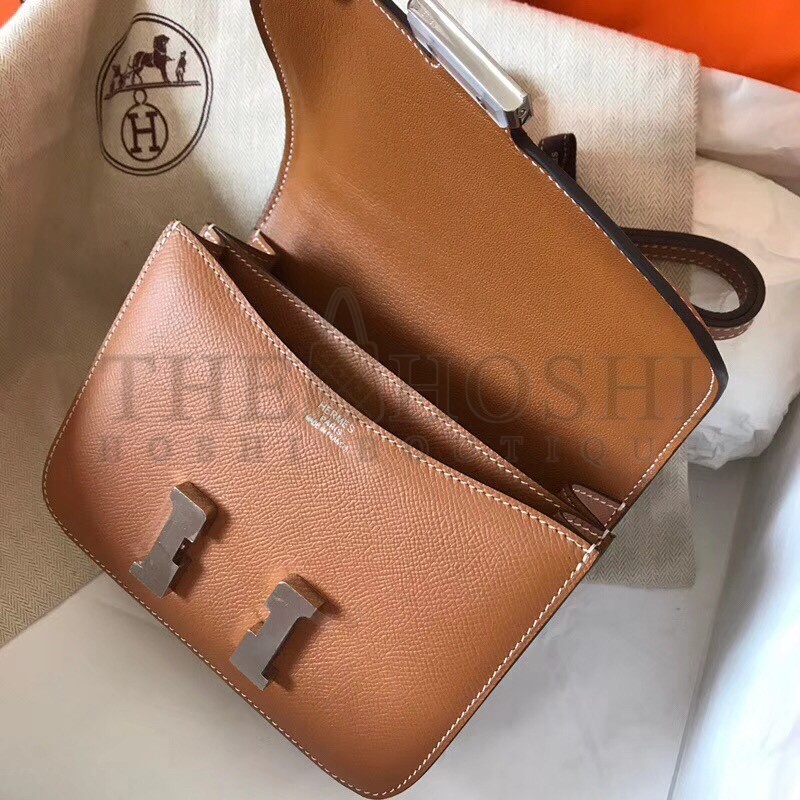 H**me5 Mini Constance 18cm Gold Epsom Bag Master Quality