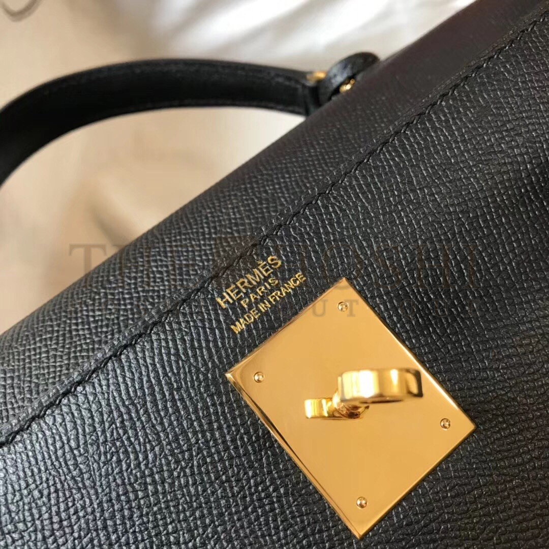 H**me5 Kelly 28cm Sellier Bag In Black Epsom Leather Master Quality