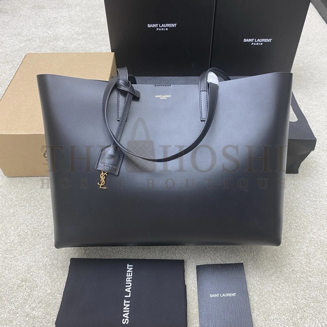 Sa1nt Lau*nt Shopping Tote Bag in Black Leather Master Quality