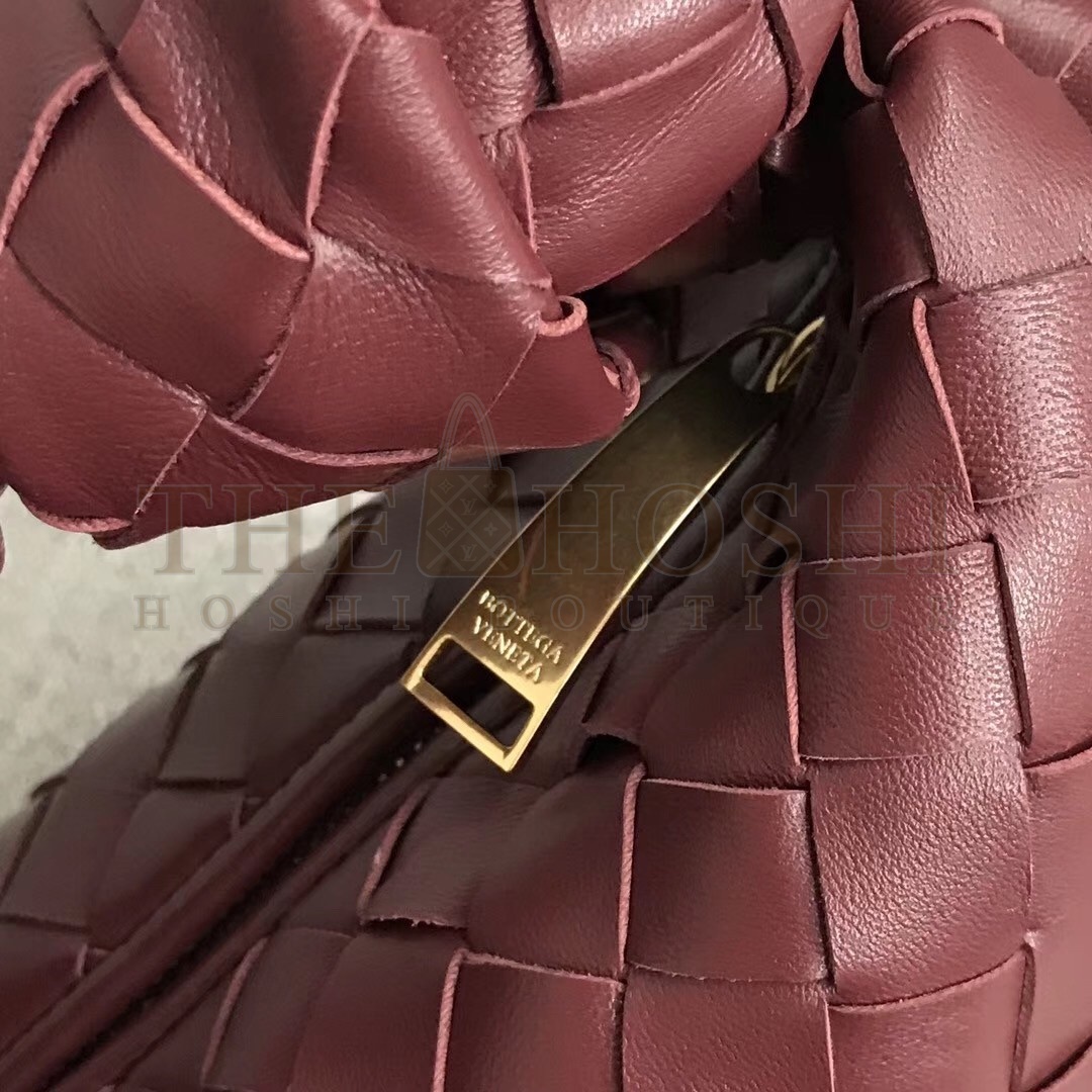 B0tt*ga Ven*ta Mini BV Jodie Bag In Bordeaux Woven Leather Master Quality