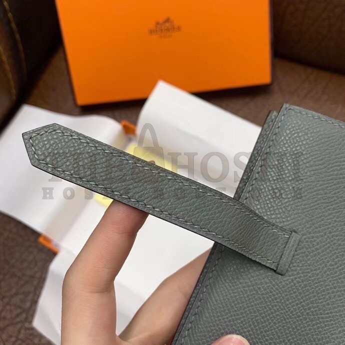 H**me5 Bearn Compact Wallet In Vert Amande Epsom Leather Master Quality
