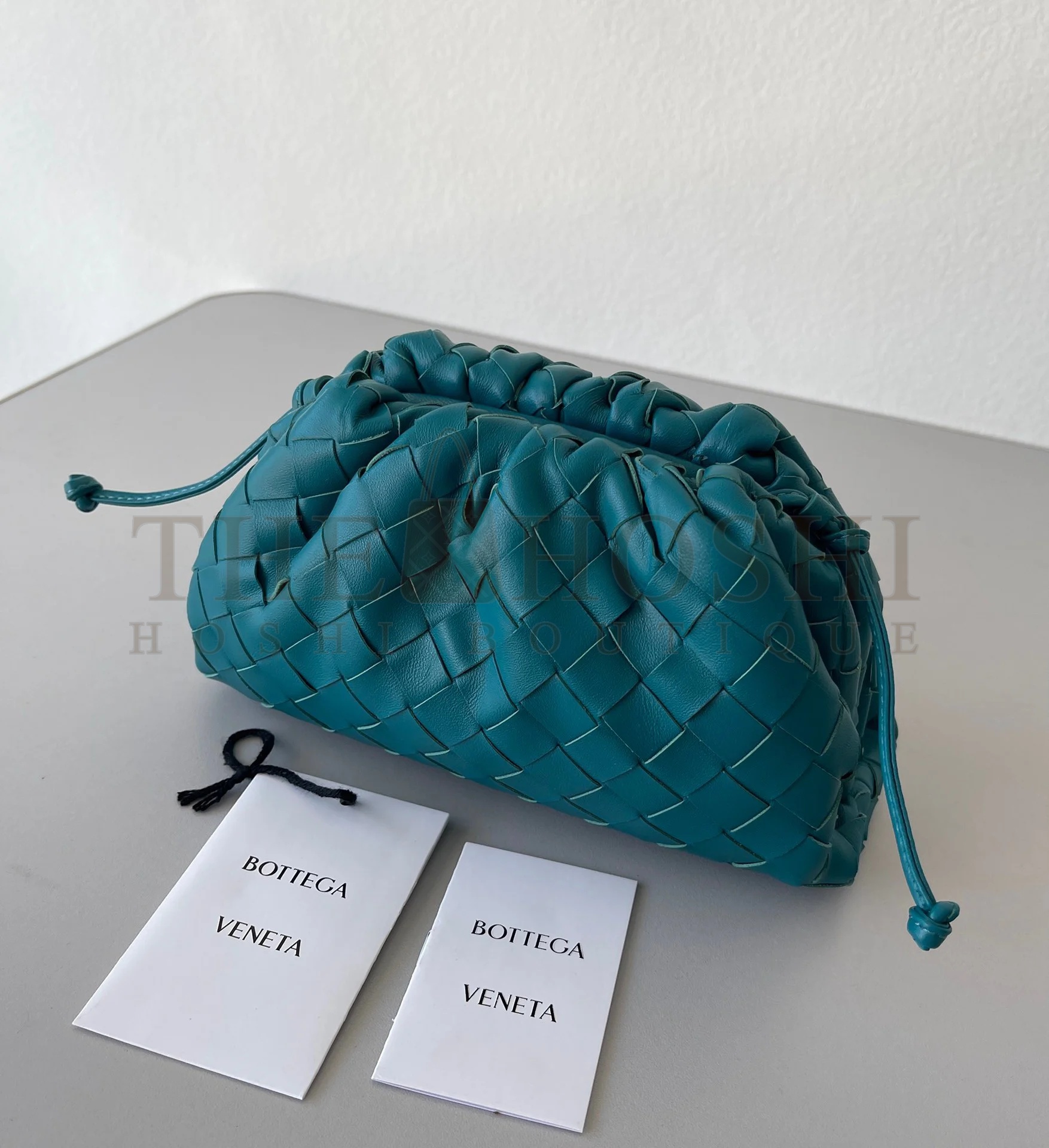 B0tt*ga Ven*ta Mini Pouch with Strap in Mallard Intrecciato Lambskin Master Quality