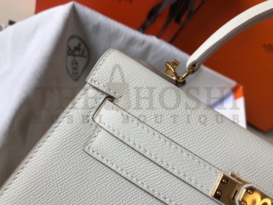 H**me5 Kelly 25cm Sellier Bag in Craie Epsom Calfskin GHW Master Quality