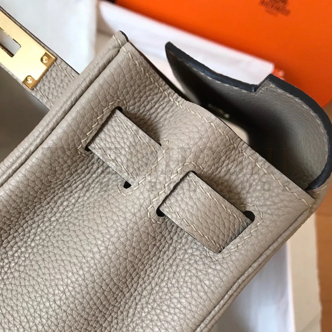 H**me5 Kelly Retourne 28 Handmade Bag In Tourterelle Clemence Leather Master Quality