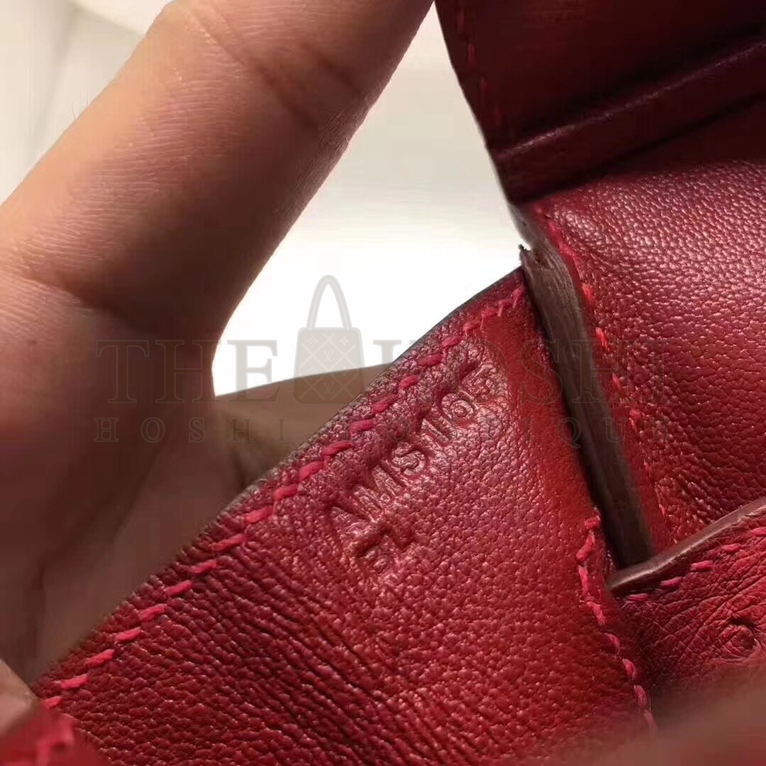 H**me5 Ruby Birkin 30cm Ostrich Handmade Bag Master Quality