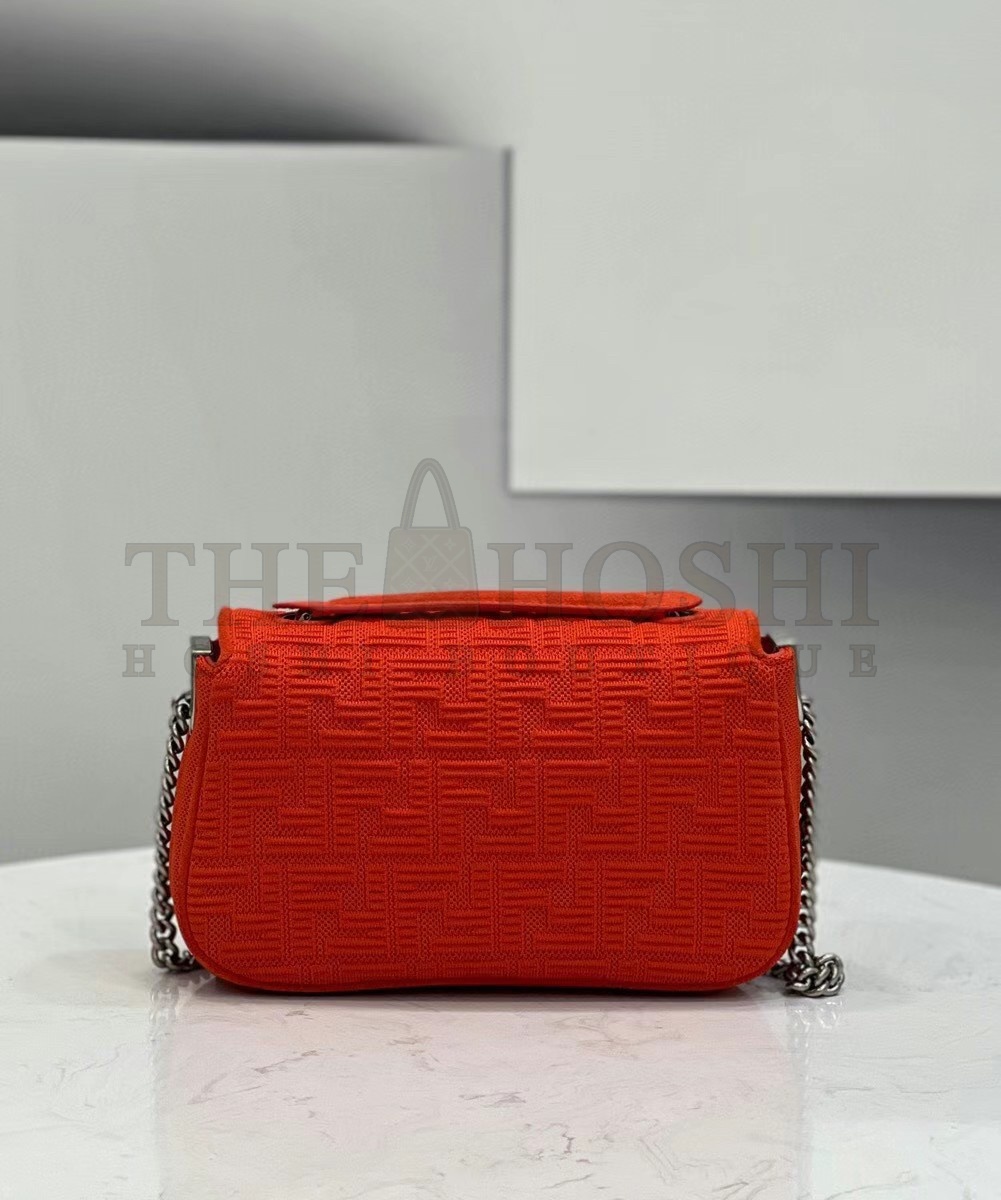 F**di Baguette Chain Midi Bag In Piment FF Fabric Master Quality