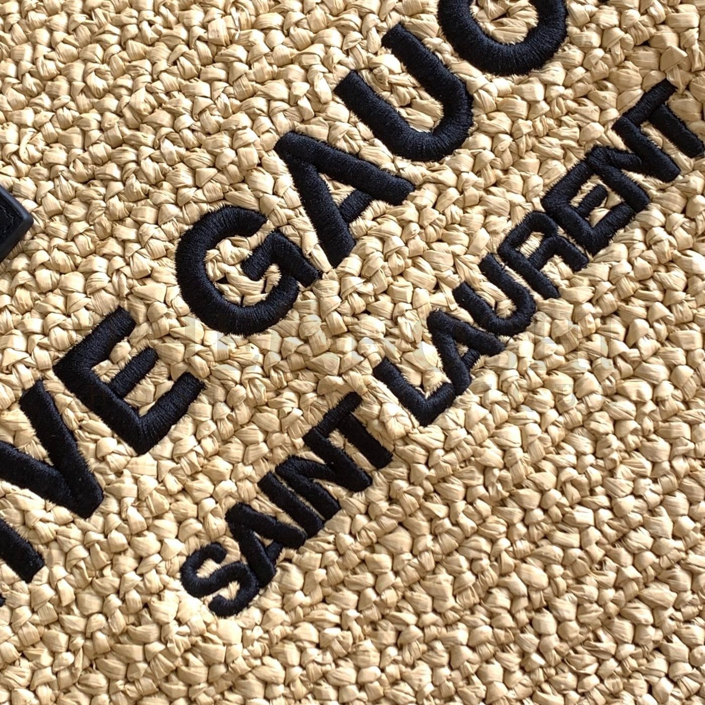 Sa1nt Lau*nt Rive Gauche Tote Bag in Beige Raffia and Leather Master Quality