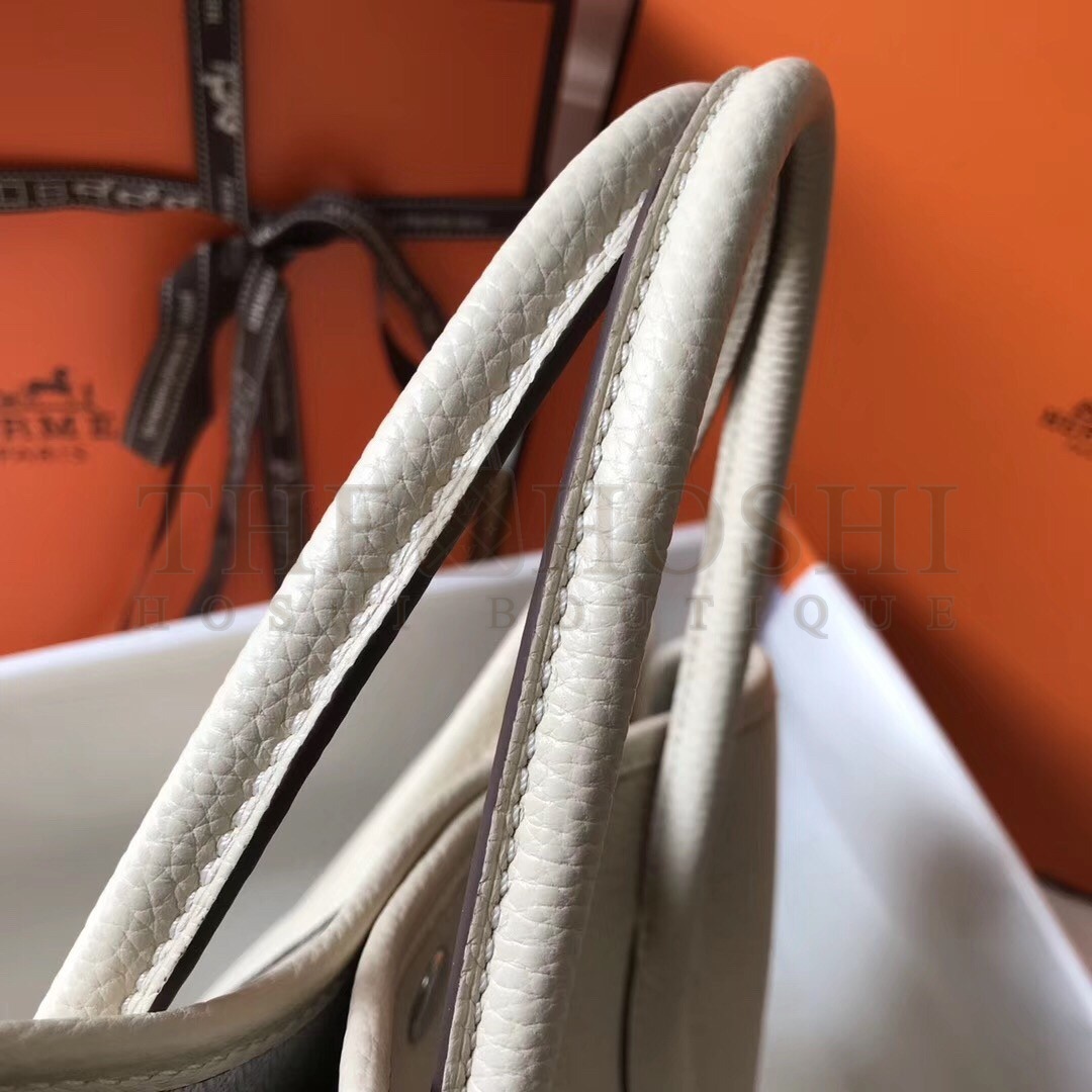 H**me5 Garden Party 30 Bag In White Clemence Leather Master Quality