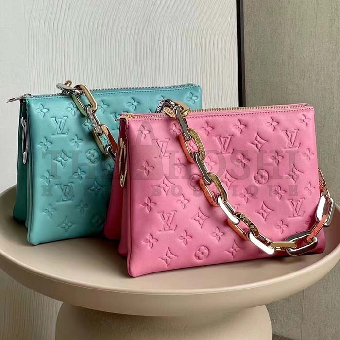 L0vis Vvtt0n LV Women Coussin PM Handbag Azure Blue Lambskin Calfskin Cowhide Leather Master Quality