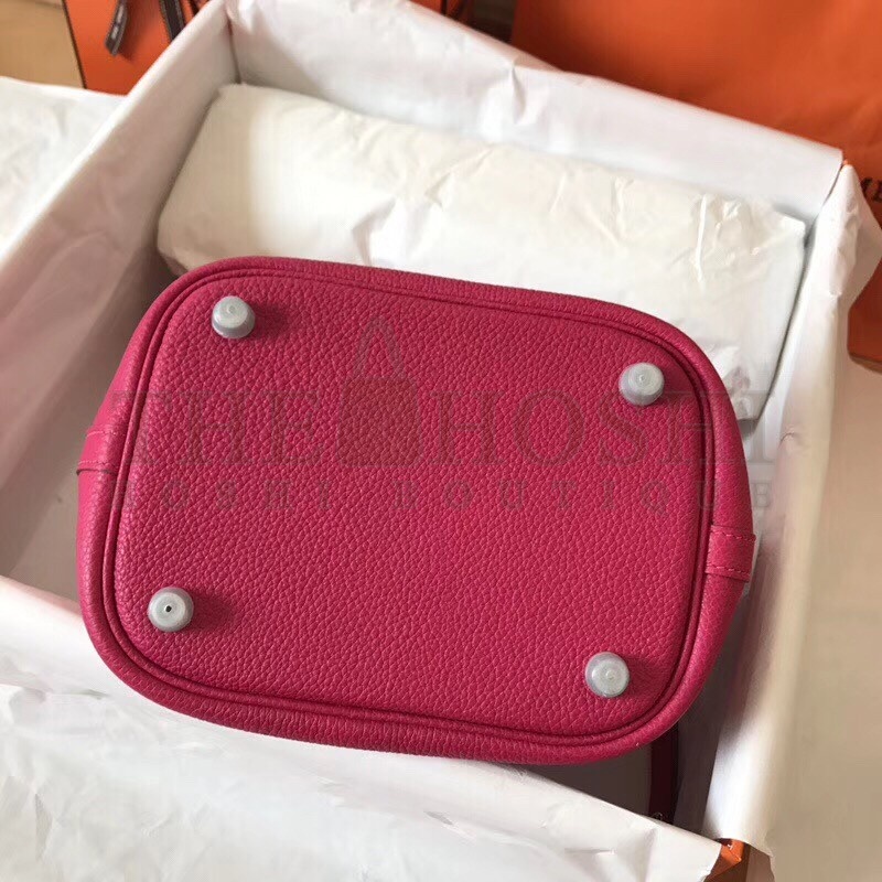H**me5 Peach Picotin Lock MM 22cm Handmade Bag Master Quality