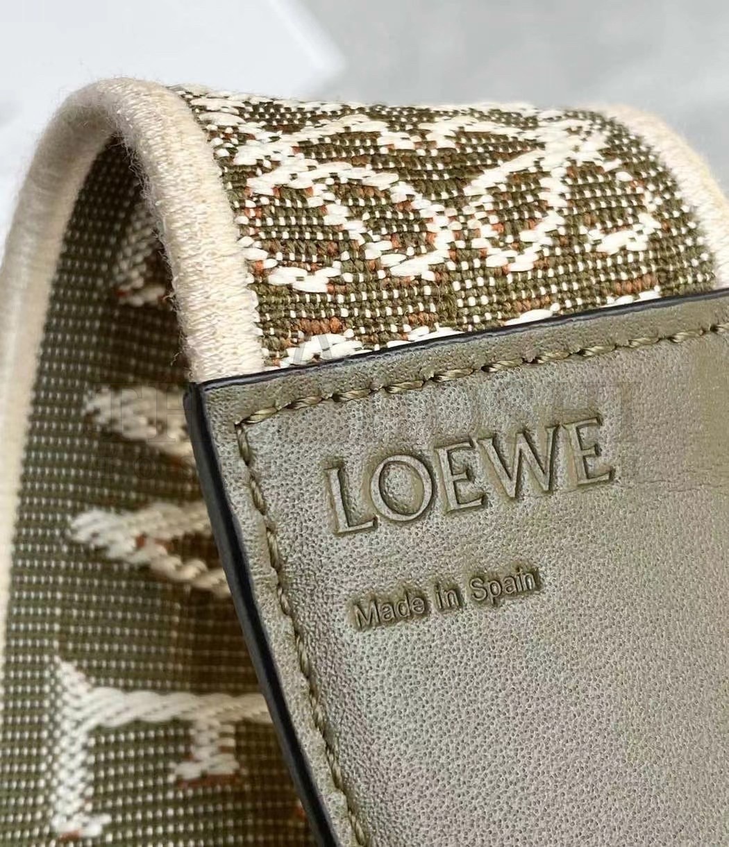 L0ew* Mini Gate Dual Bag In Autumn Green Calfskin Master Quality