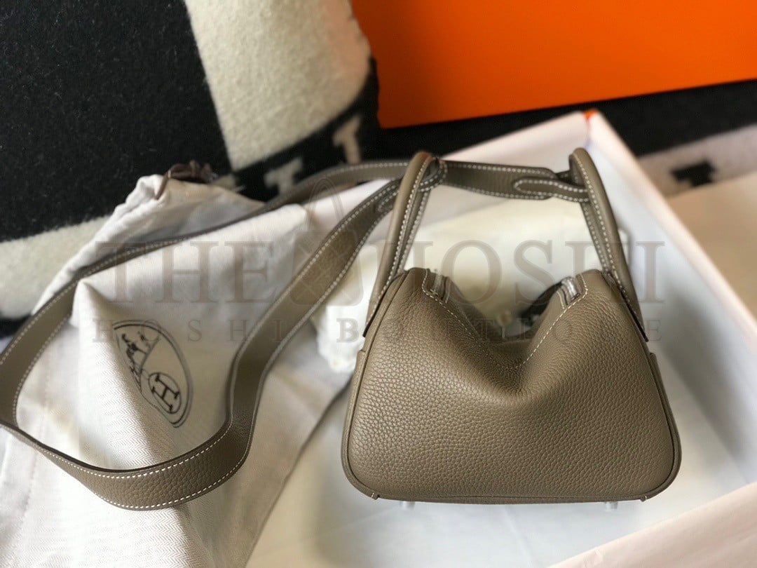 H**me5 Lindy Mini Bag In Taupe Clemence Leather PHW Master Quality