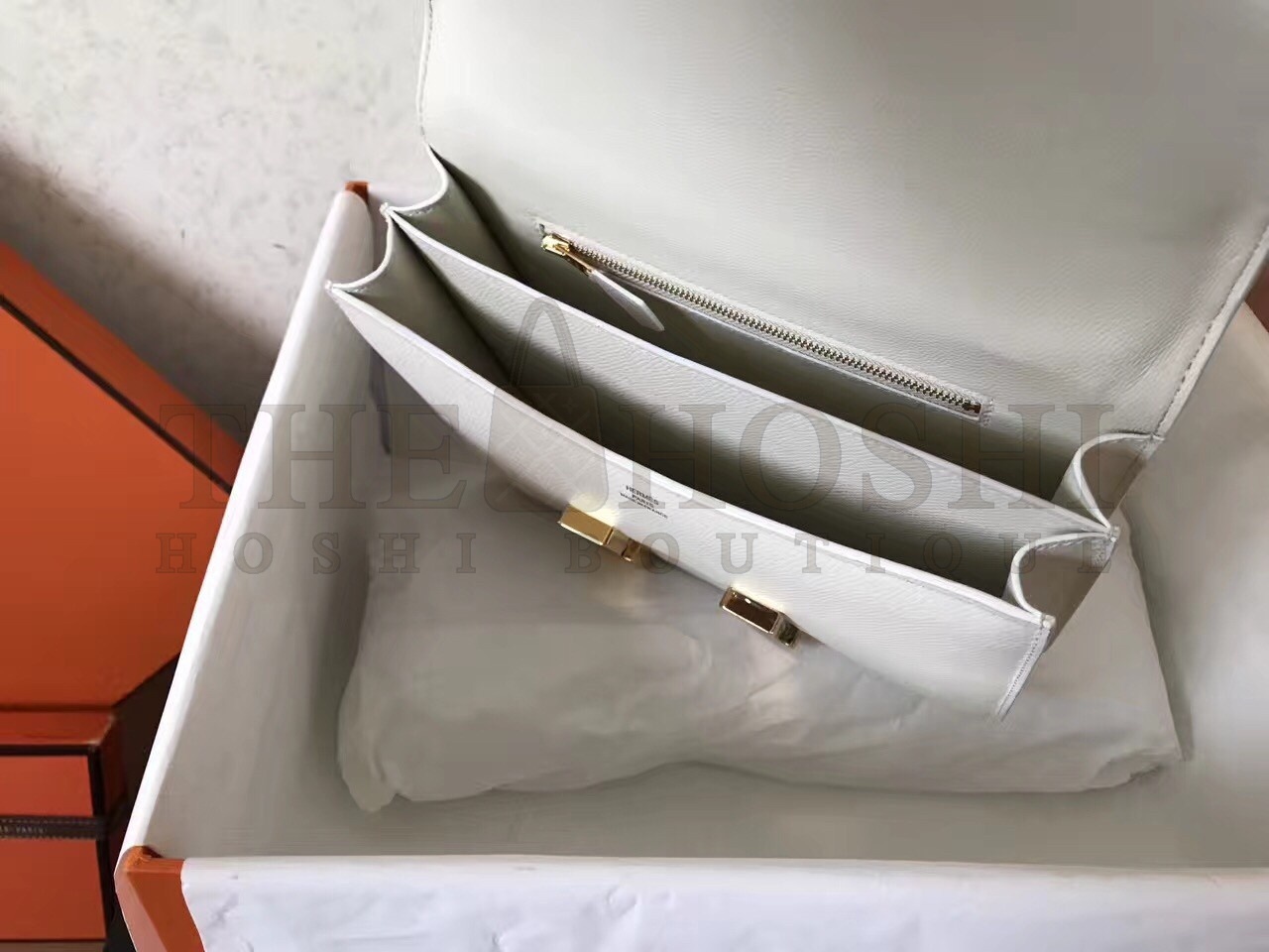 H**me5 Epsom Constance 24cm White Handmade Bag Master Quality