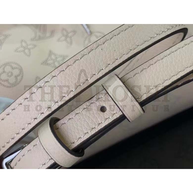 L0vis Vvtt0n LV Women Why Knot PM Handbag Cream Beige Perforated Mahina Calf Leather Master Quality