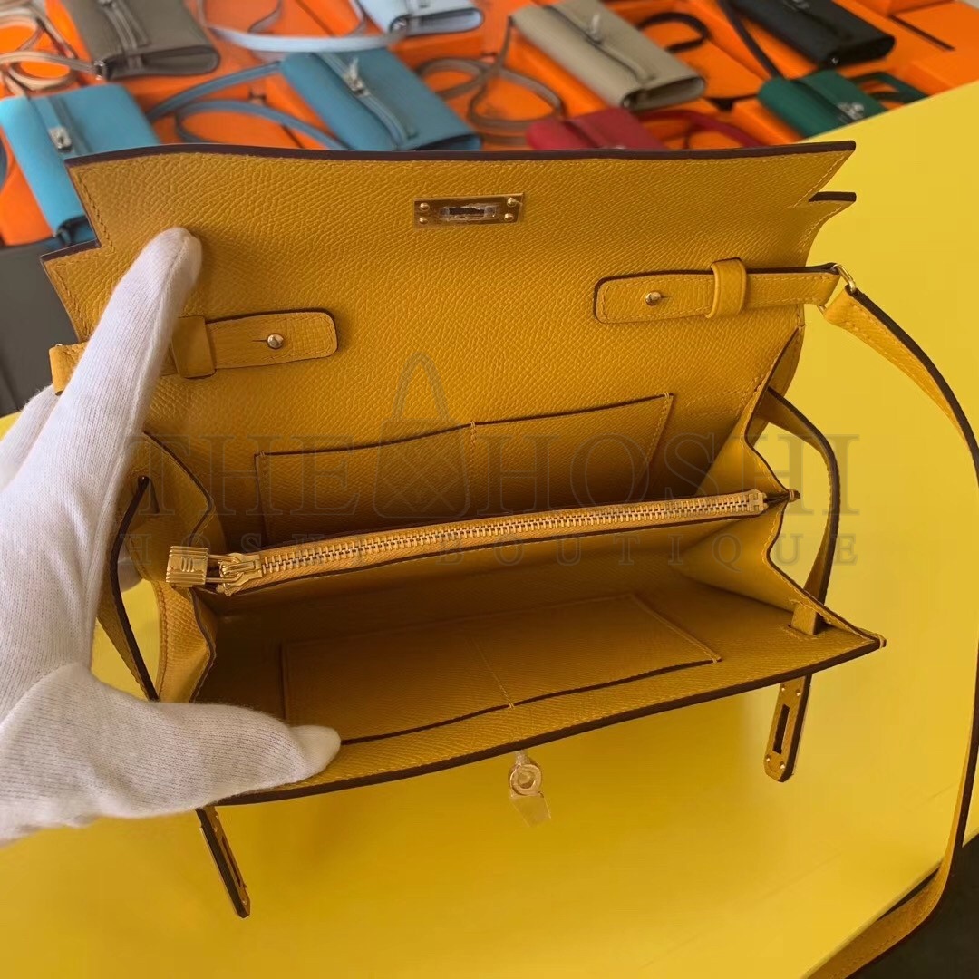 H**me5 Kelly Classique To Go Wallet In Yellow Epsom Calfskin Master Quality