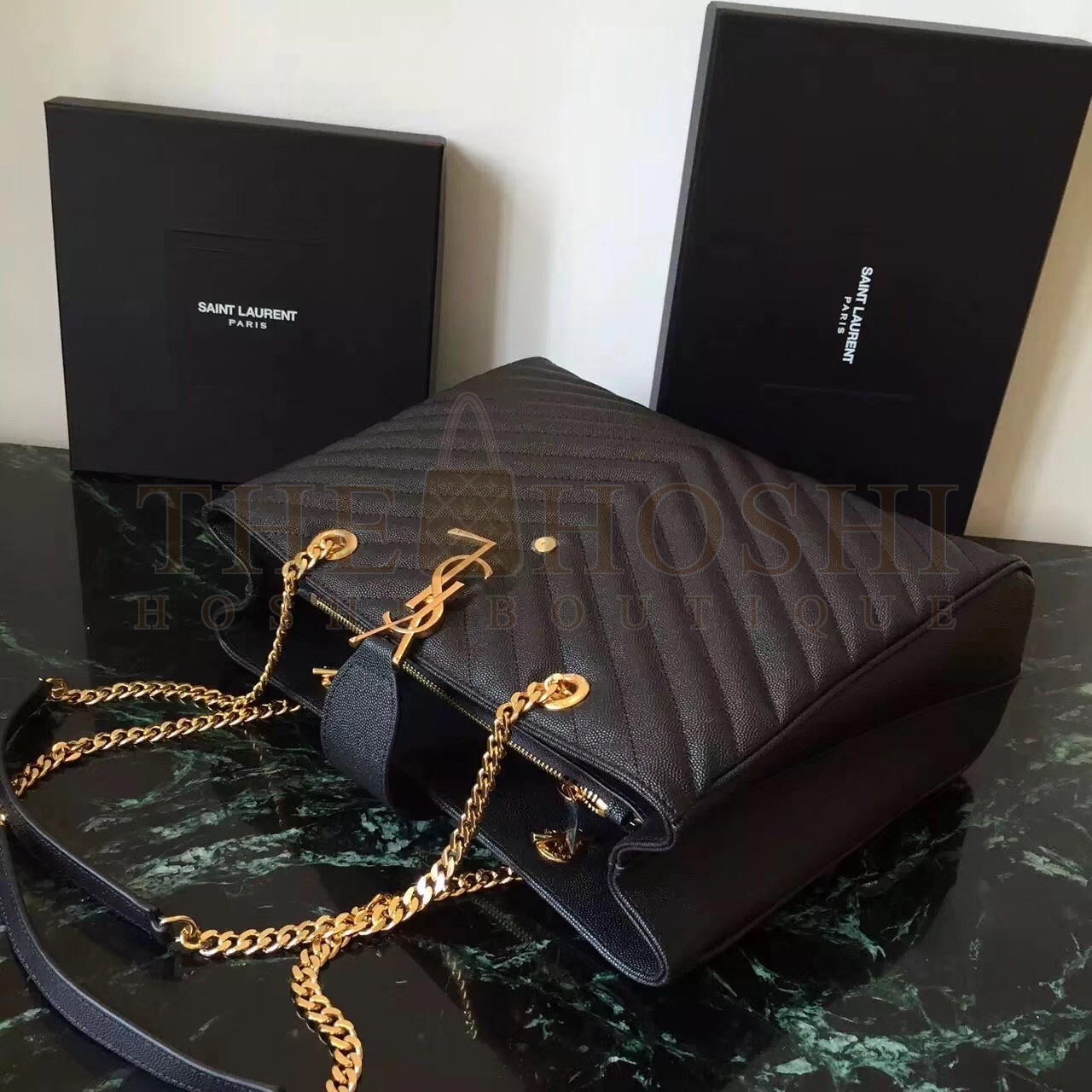 Sa1nt Lau*nt Black Monogram Tote Bag Master Quality