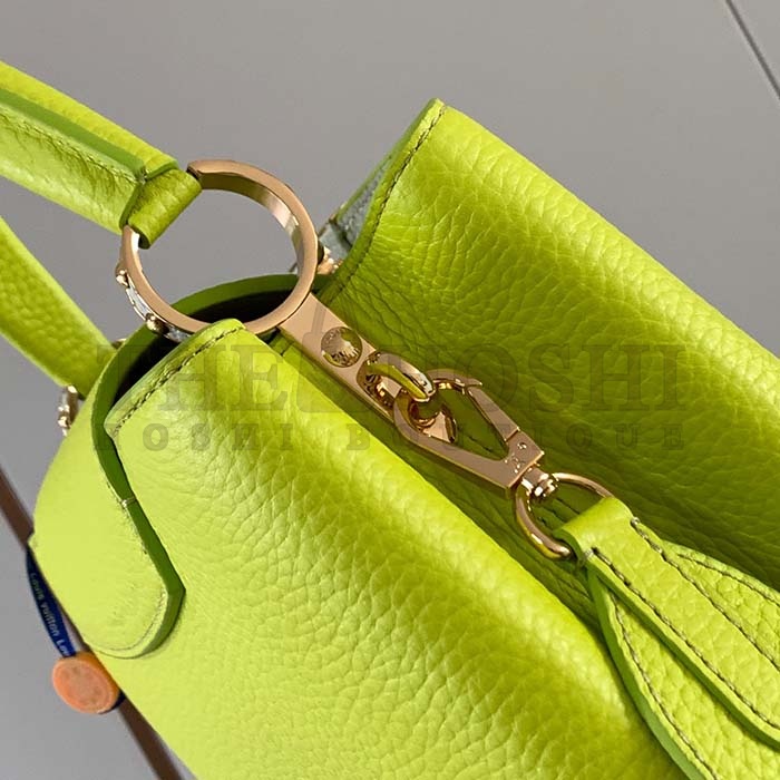 L0vis Vvtt0n LV Women Capucines BB Handbag Cedrat Yellow Crème Nacré Taurillon Leather Master Quality