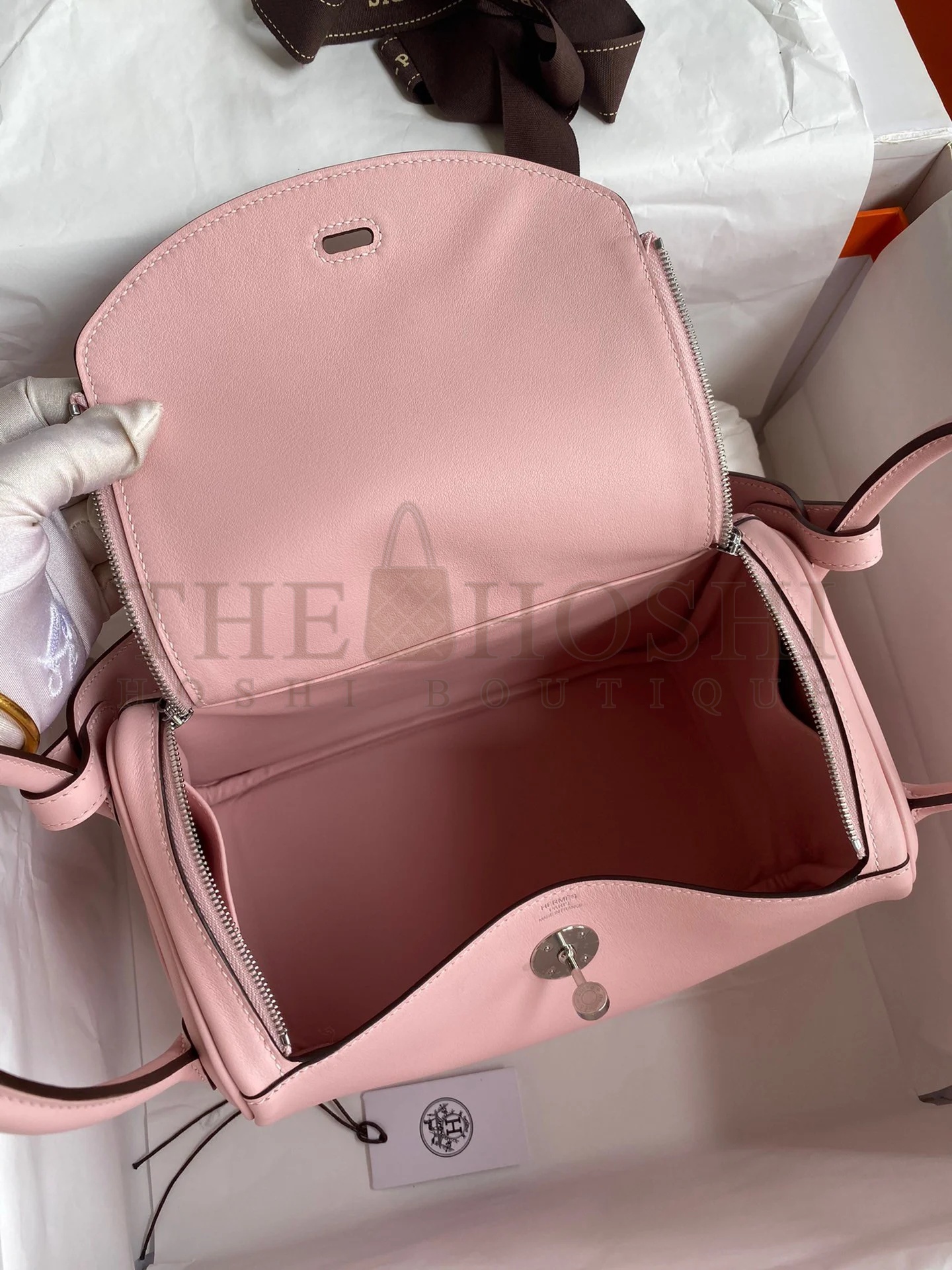 H**me5 Lindy 26 Handmade Bag In Rose Sakura Swift Calfskin Master Quality