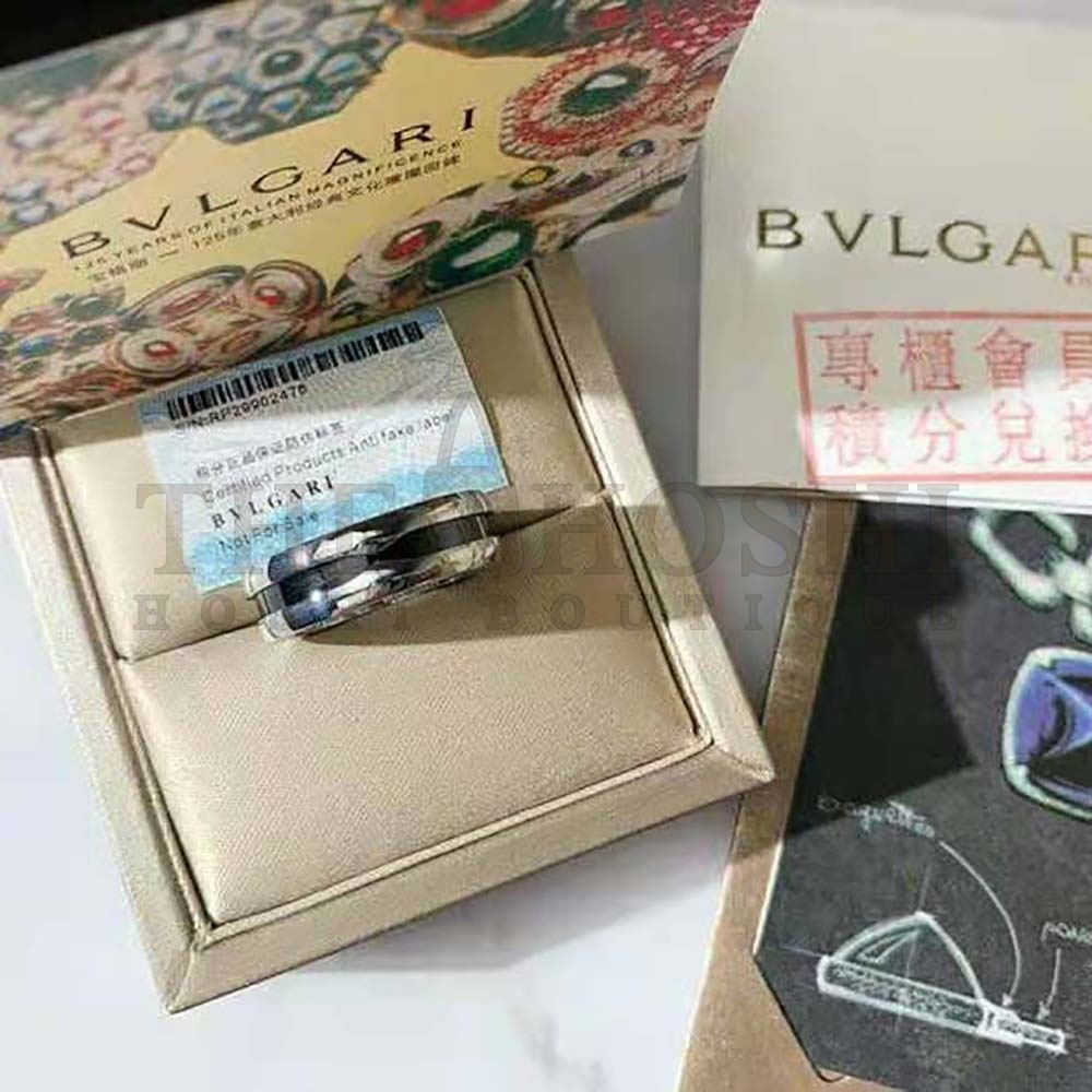Bv1g*ai Women Save the Children One-band Sterling Silver Ring with Black Ceramic Master Quality