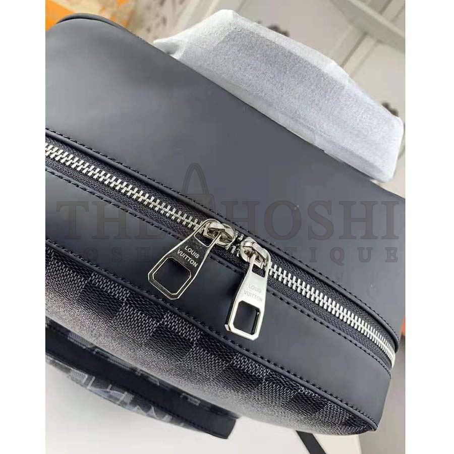 L0vis Vvtt0n LV Men Josh Backpack Bag in Damier Graphite Coated Canvas-Grey Master Quality