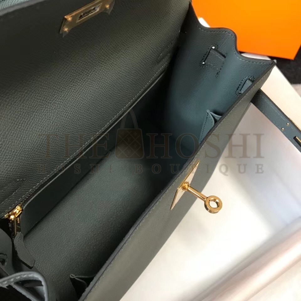 H**me5 Vert Amande Epsom Kelly 28cm Sellier Bag GHW Master Quality