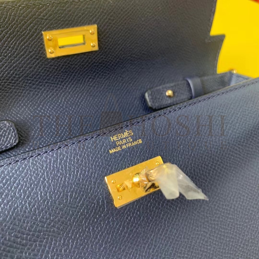 H**me5 Kelly Classique To Go Wallet In Dark Blue Epsom Calfskin Master Quality
