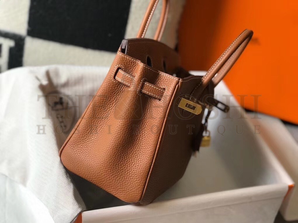H**me5 Birkin 25cm Bag In Gold Clemence Leather Master Quality