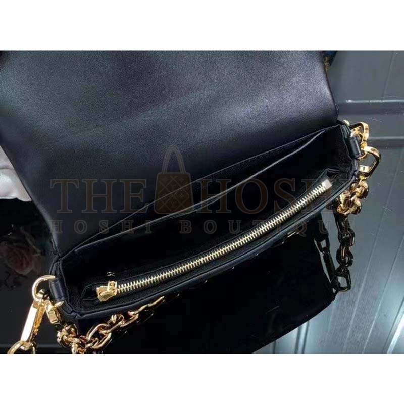 L0vis Vvtt0n LV Women Wallet On Strap Black Monogram Embroidered Leather Master Quality