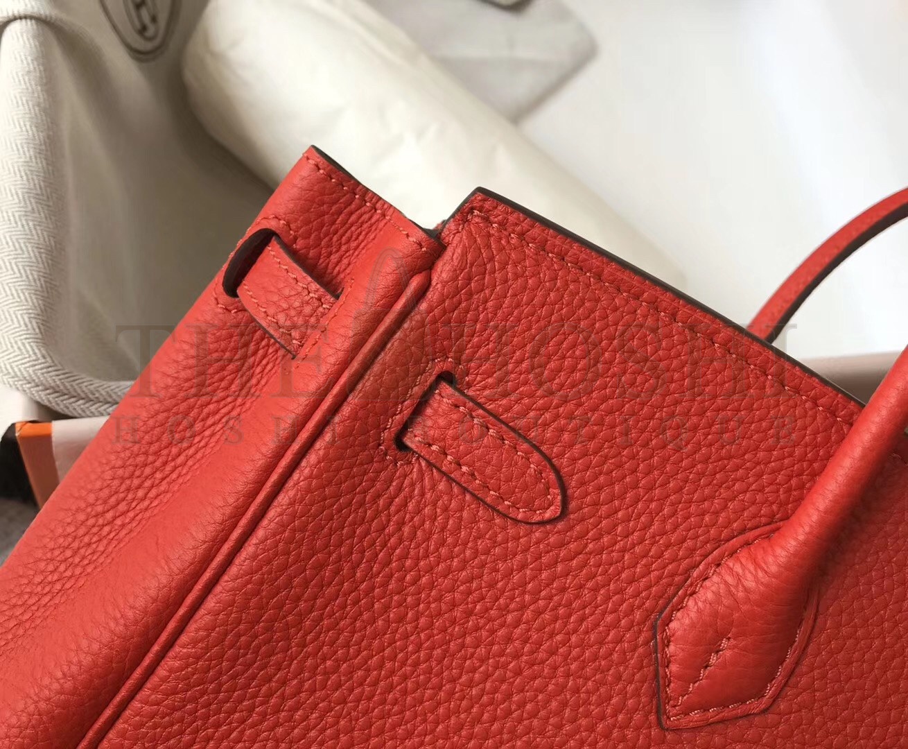 H**me5 Birkin 30 Bag in Red Clemence Leather with GHW Master Quality