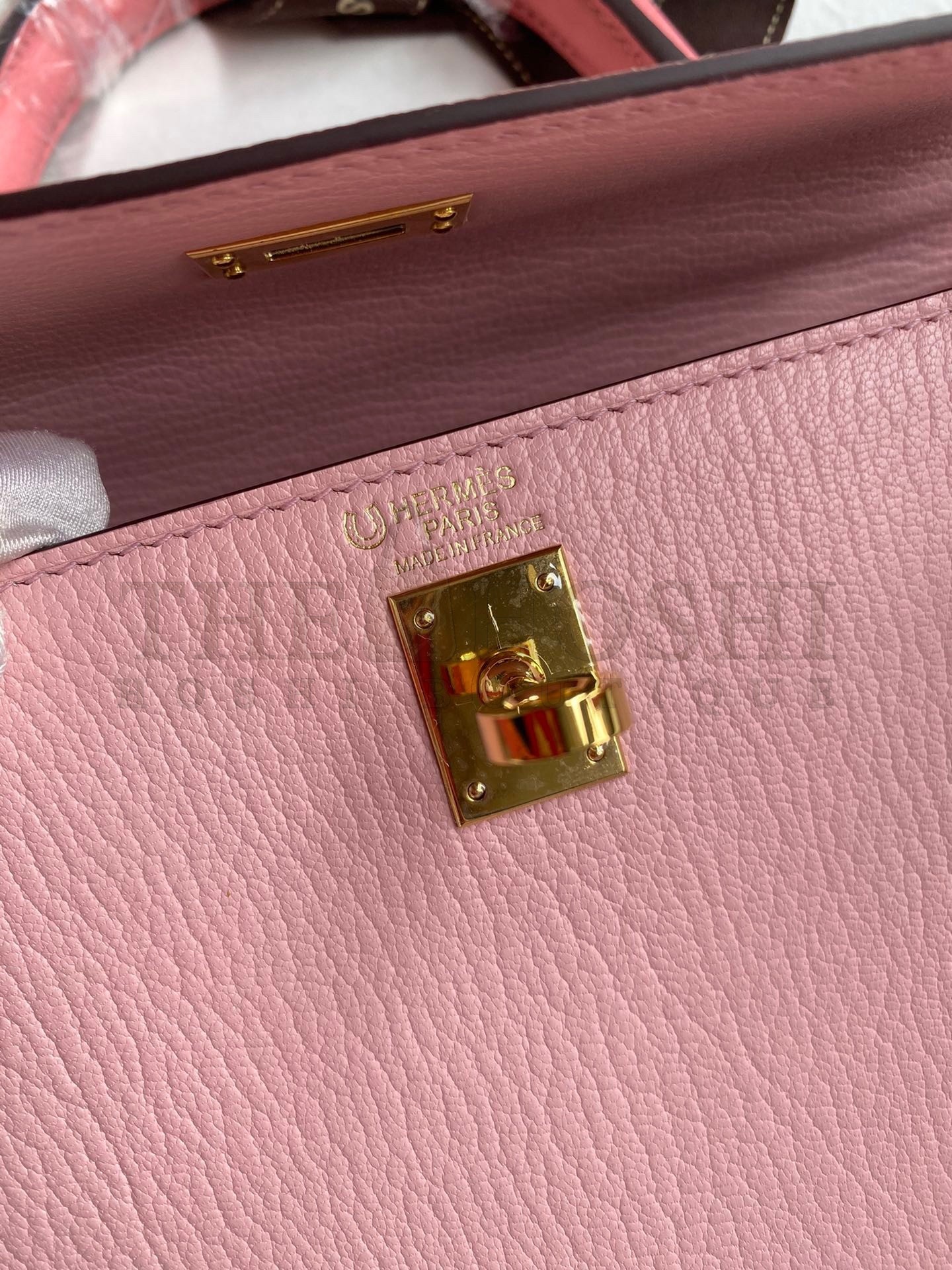 H**me5 Kelly Sellier 25 Bicolor Bag in Rose Confetti and Lipstick Mysore Goatskin Master Quality