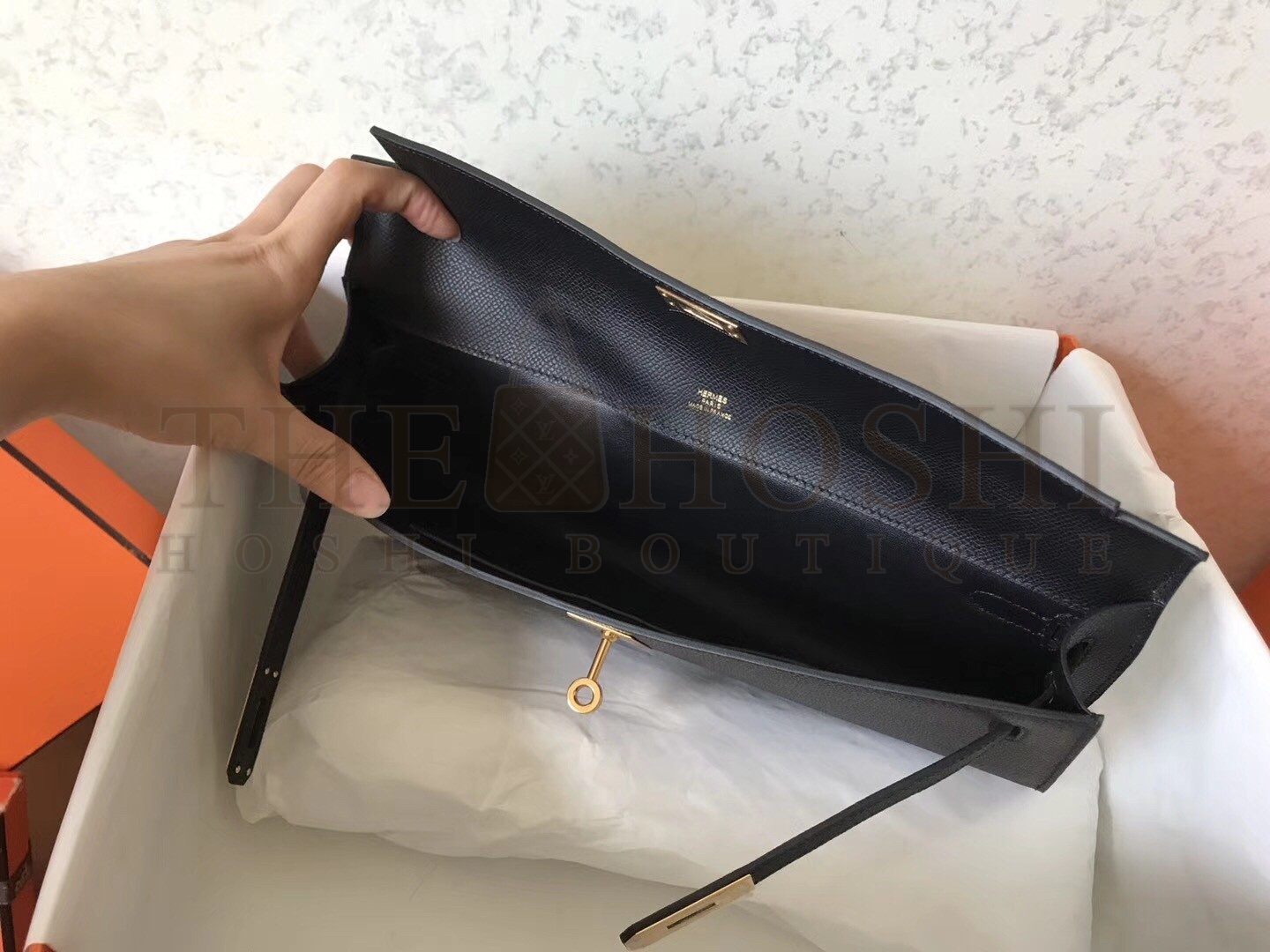 H**me5 Black Epsom Kelly Cut Handmade Bag Master Quality