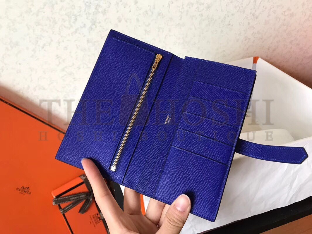 H**me5 Blue Electric Epsom Bearn Gusset Wallet Master Quality