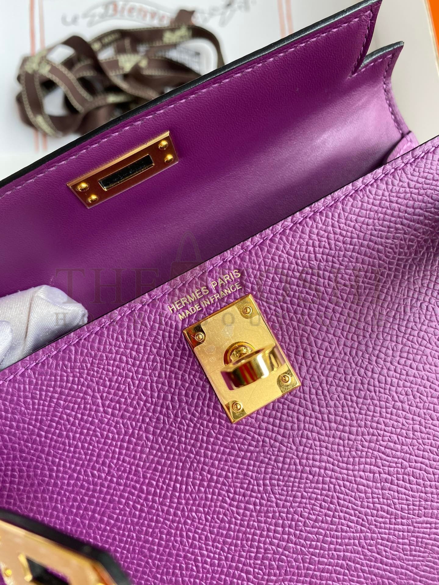 H**me5 Kelly Mini II Sellier Handmade Bag In Anemone Epsom Calfskin Master Quality
