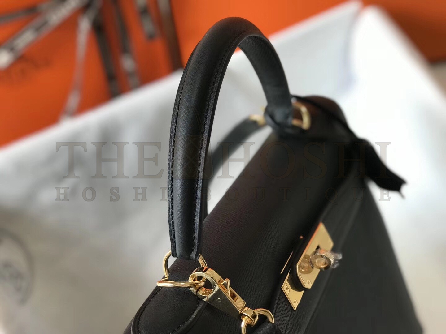 H**me5 Black Epsom Kelly 32cm Sellier Bag Master Quality