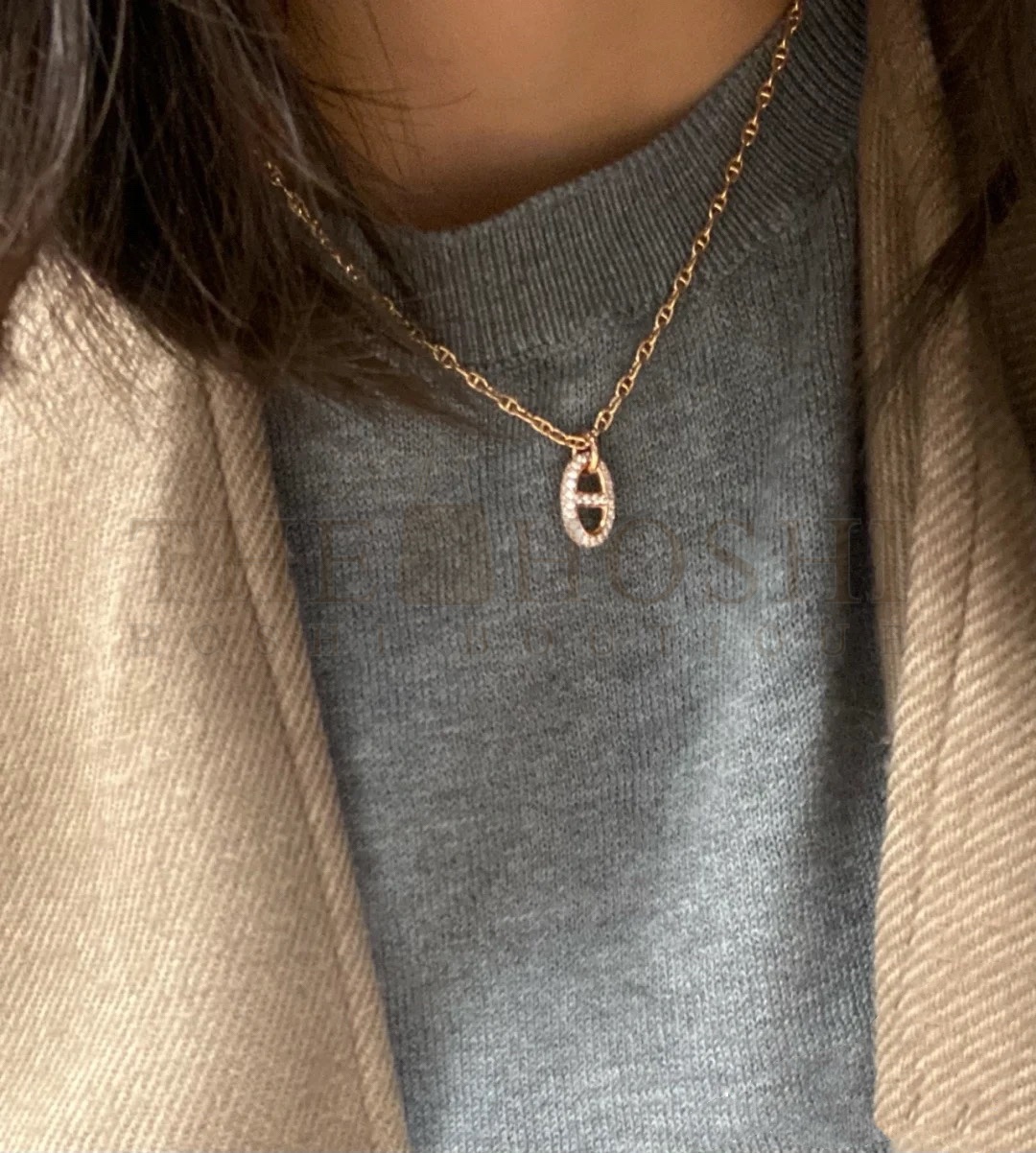 H**me5 Pig Nose Necklace, Full of D1am0nds Master Quality