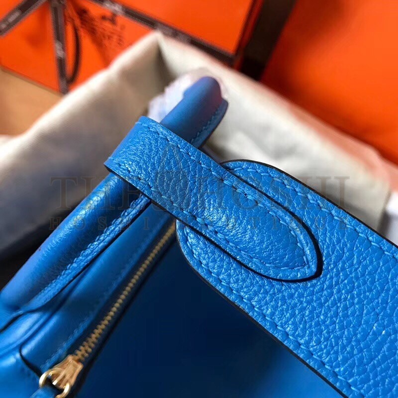 H**me5 Blue Zanzibar Lindy 30cm Bicolor Handmade Bag Master Quality