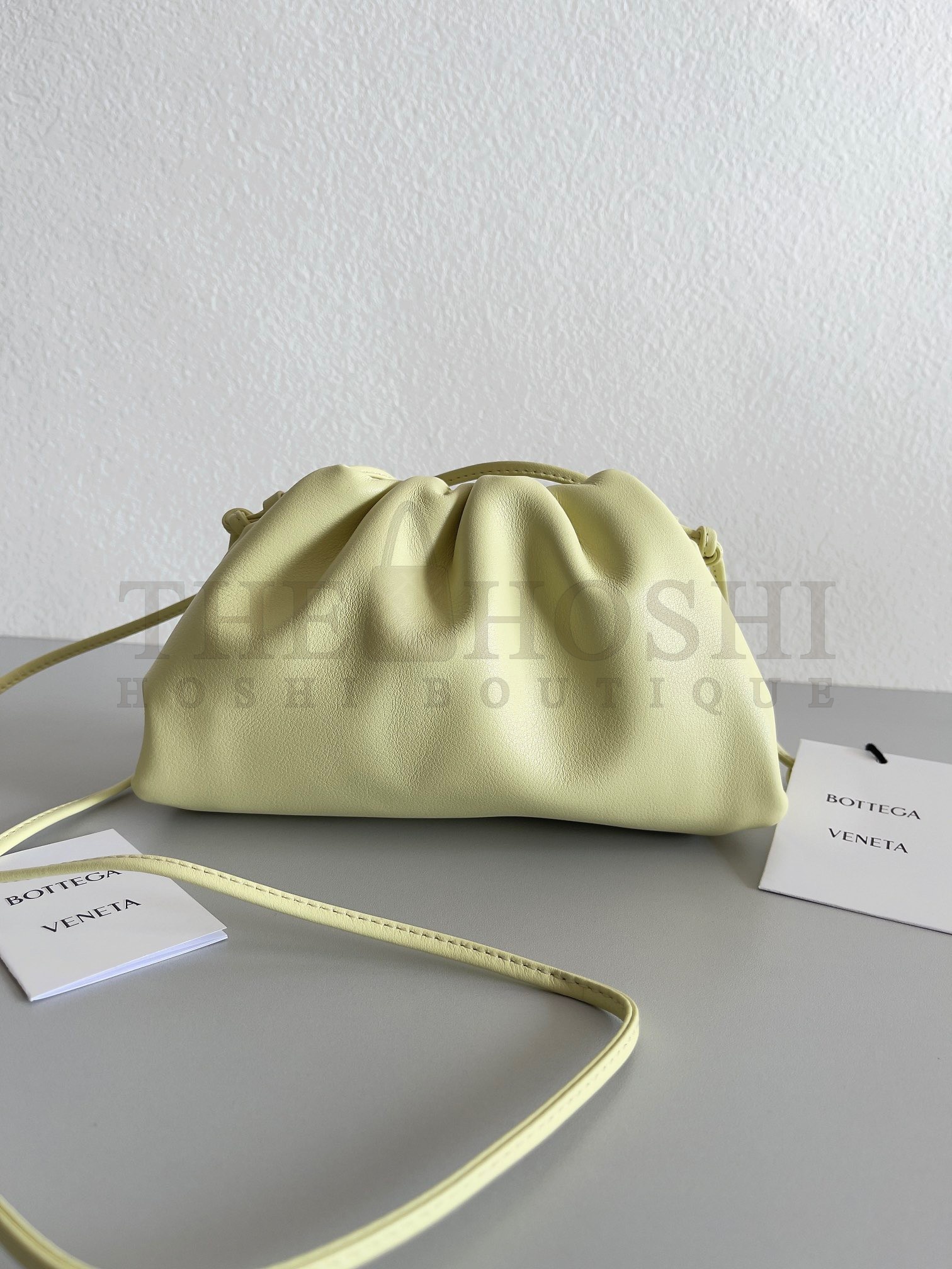 B0tt*ga Ven*ta Mini Pouch with Strap in Zest Washed Calfskin Master Quality