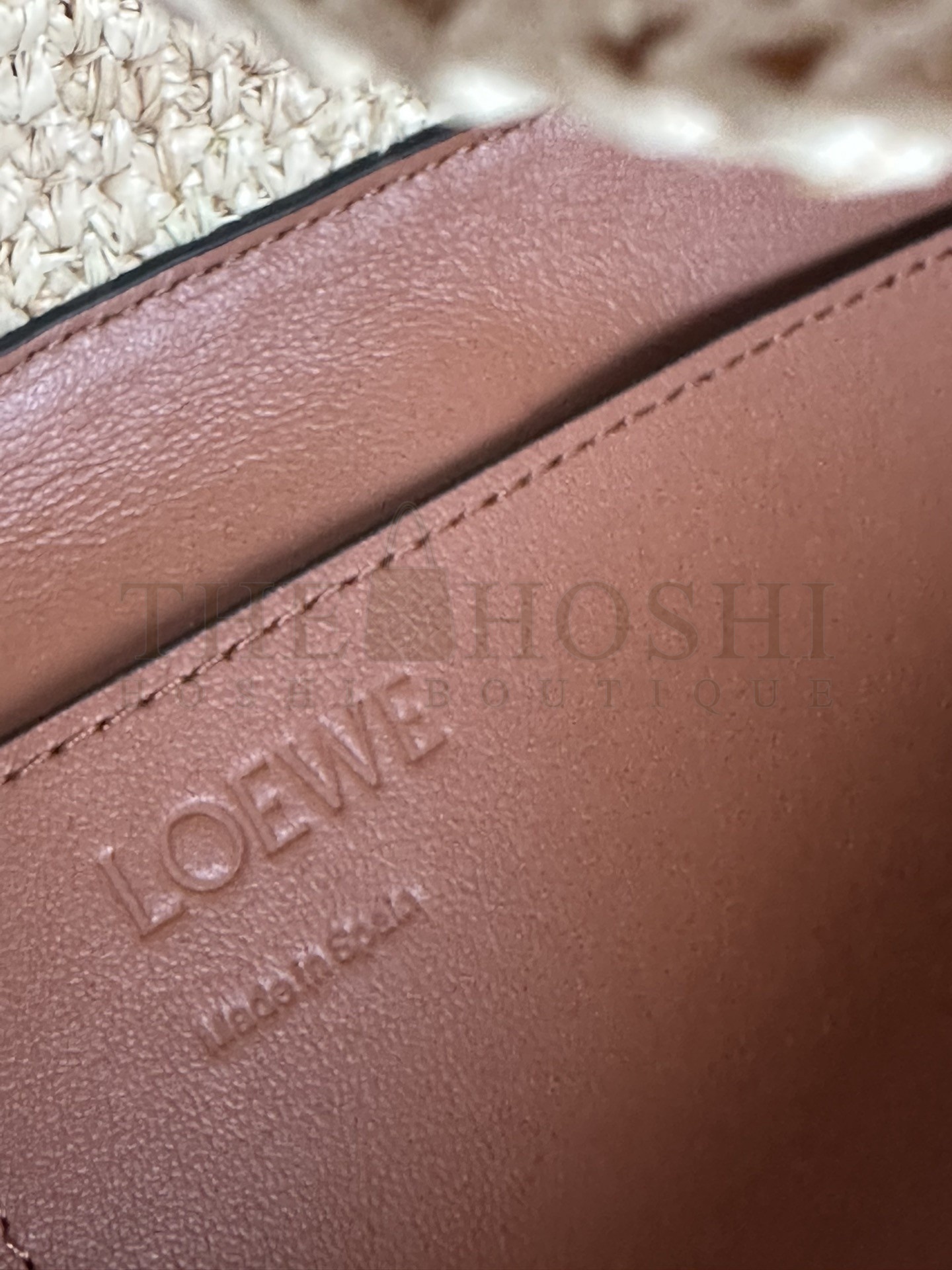 L0ew* Small L0ew* Font Tote in Natural Raffia Master Quality