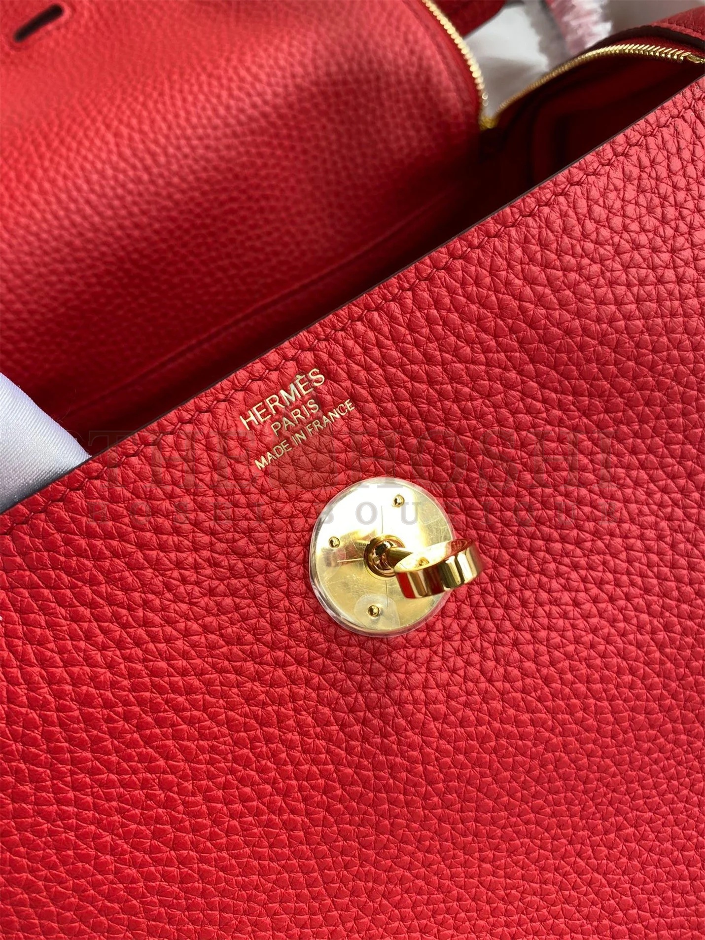 H**me5 Lindy 26 Handmade Bag In Red Clemence Leather Master Quality