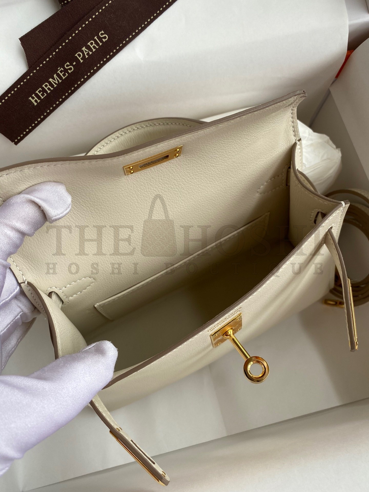 H**me5 Kelly Mini II Sellier Handmade Bag In Craie Swift Calfskin Master Quality