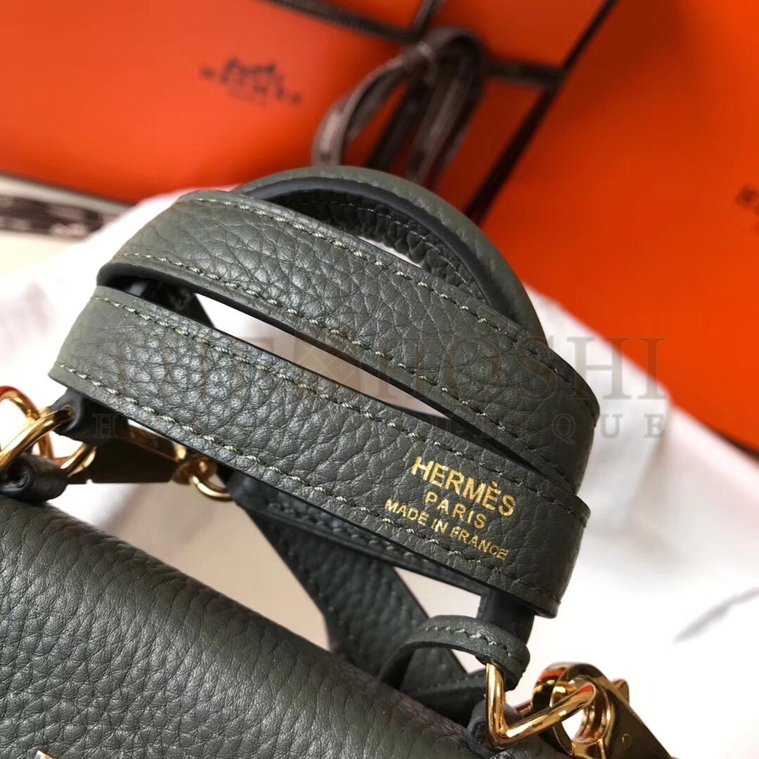 H**me5 Mini Kelly 20cm Bag In Canopee Clemence Leather Master Quality