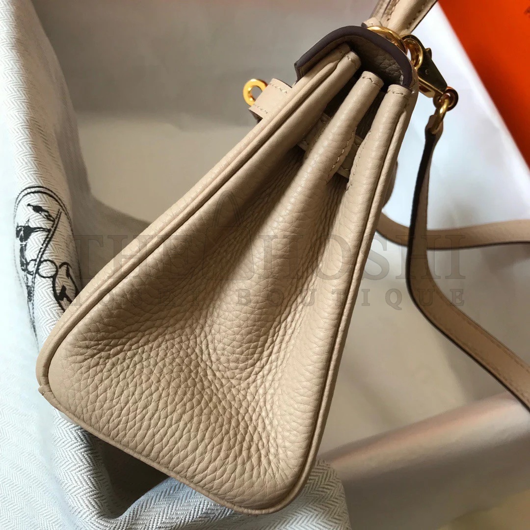 H**me5 Kelly 20cm Bag In Trench Clemence Leather GHW Master Quality