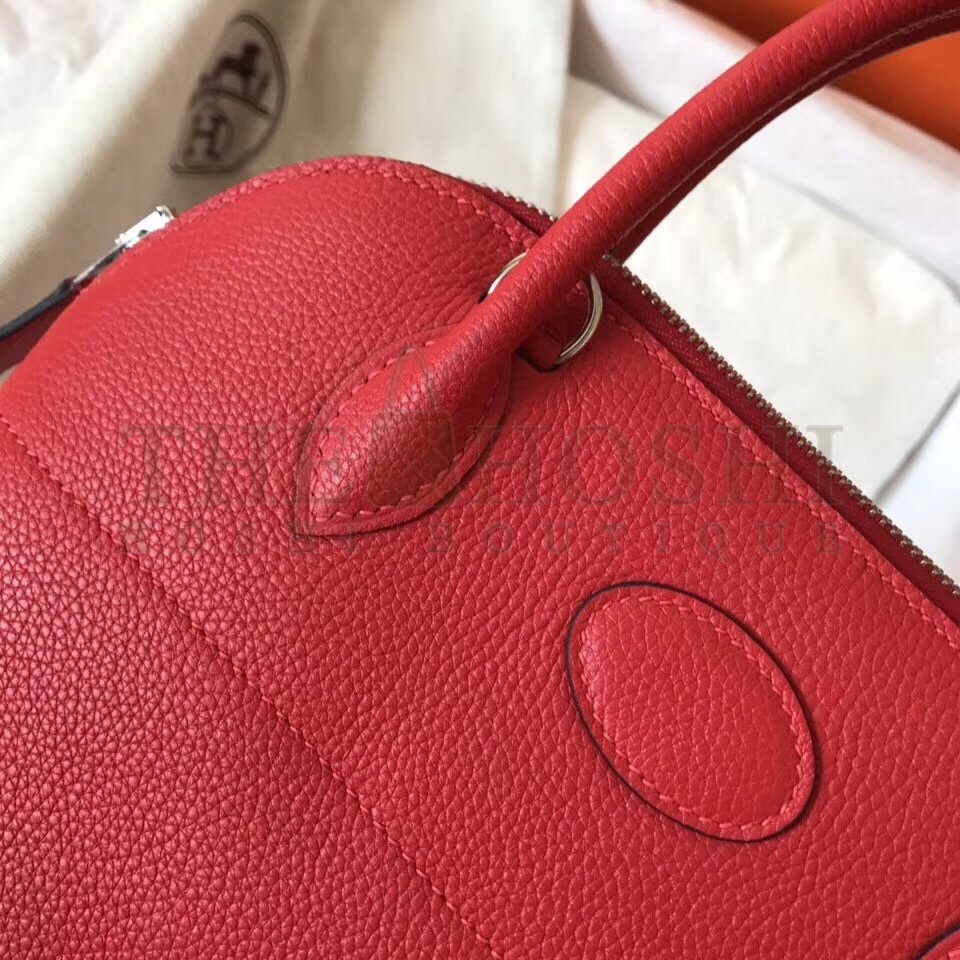 H**me5 Red Clemence Bolide 27cm Handmade Bag Master Quality