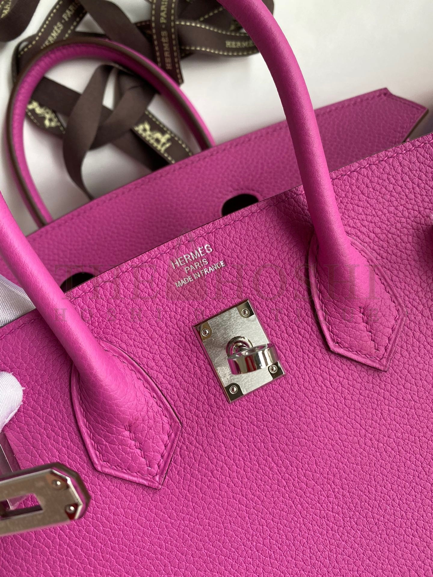 H**me5 Birkin 25 Retourne Handmade Bag In Magnolia Clemence Leather Master Quality