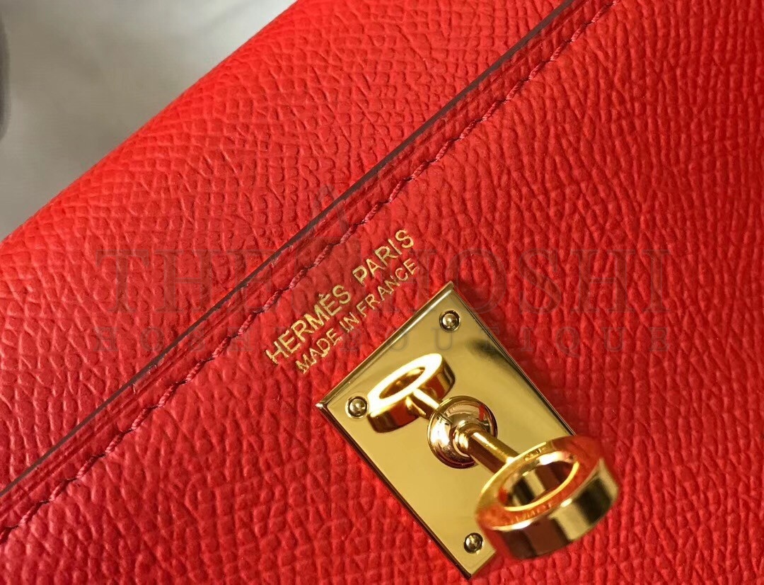 H**me5 Kelly Mini II Bag In Rouge Casaque Epsom Leather Master Quality