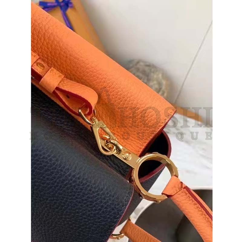L0vis Vvtt0n LV Women Capucines MM Handbag Black Gold Arizona Taurillon Cowhide Master Quality