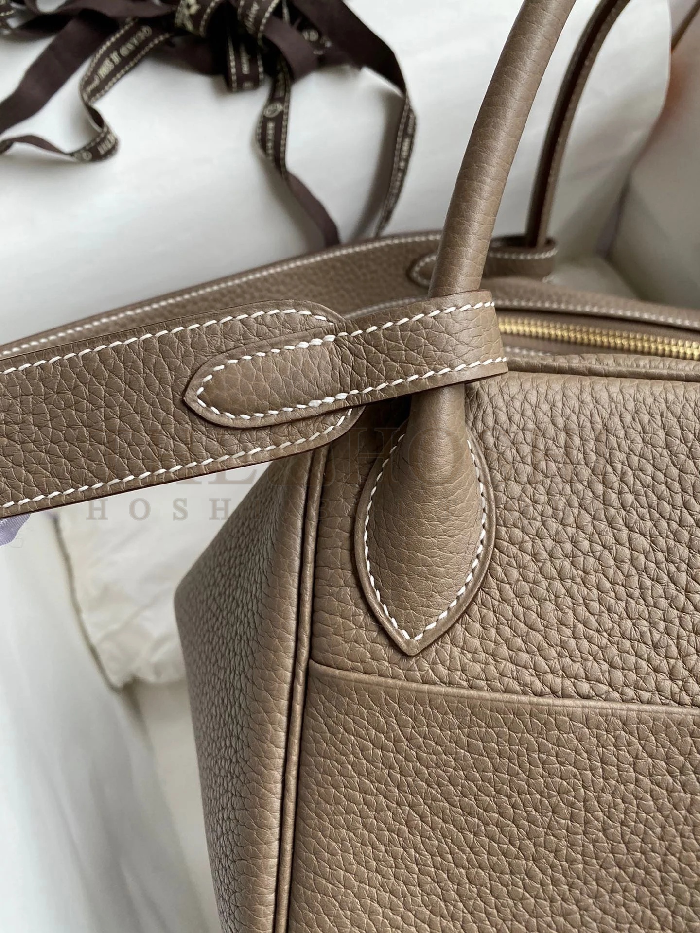 H**me5 Lindy 30 Handmade Bag In Taupe Clemence Leather Master Quality