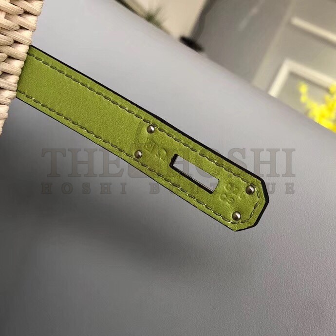H**me5 Green Picnic Kelly 35cm Wicker Bag Master Quality